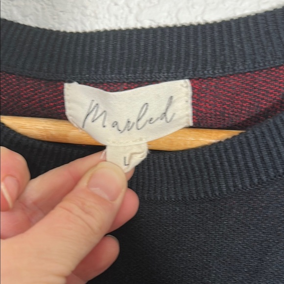 Black Sweater with Red Heart Pattern - Picture 3 of 6